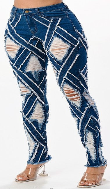 DIAMOND DISTRESSED JEAN