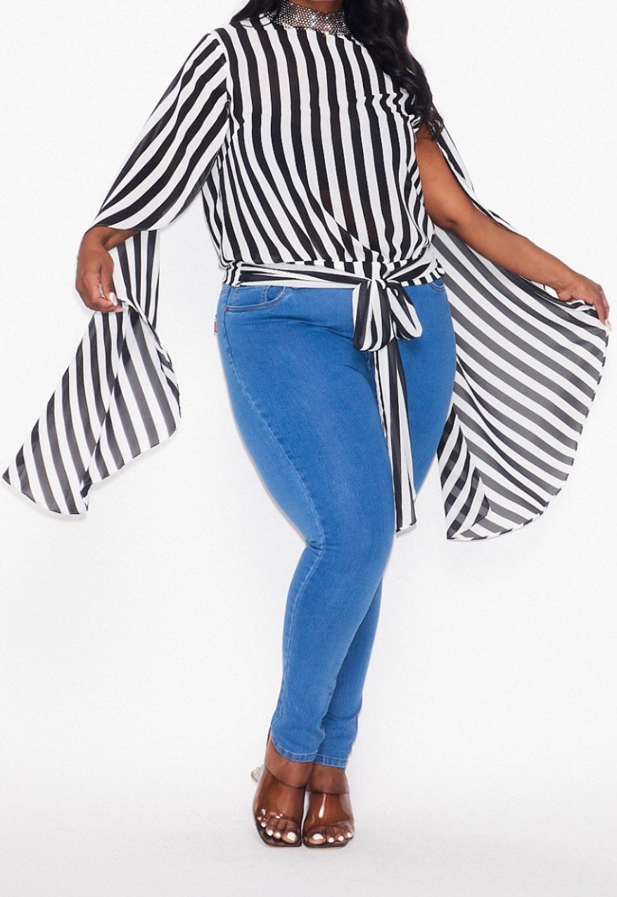 Chiffon Embellishment Sleeve Top