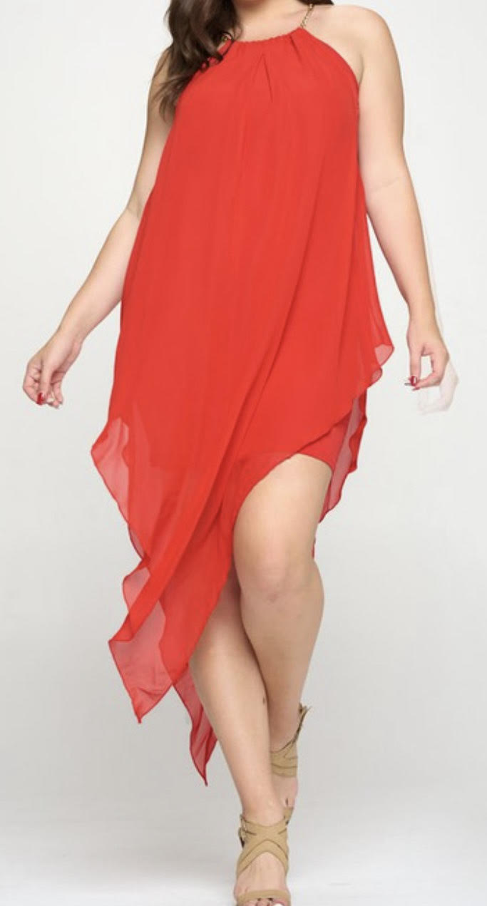 Chain Plus Size Wrap Dress